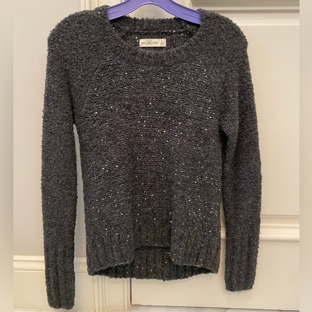 Grey Abercrombie and Fitch sweater with sequins
